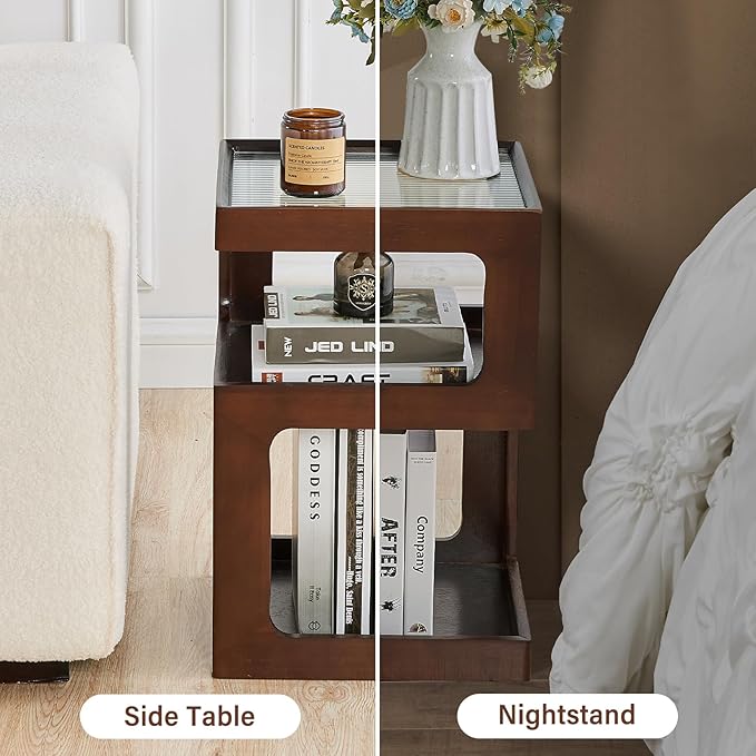 CozyDH 3-Tier End Table No Assembly Required, Modern Side Table 3-Tier Wood - Image 8