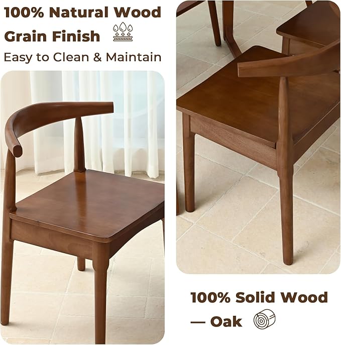 DELAVIN Solid Wood Dining Chairs Set of 4, Kitchen Chairs - Image 4