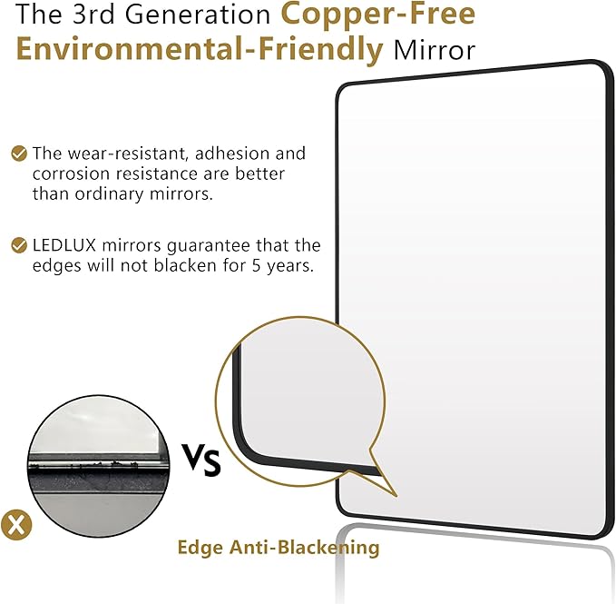 20"x36" Bathroom Wall Mirror - Image 2