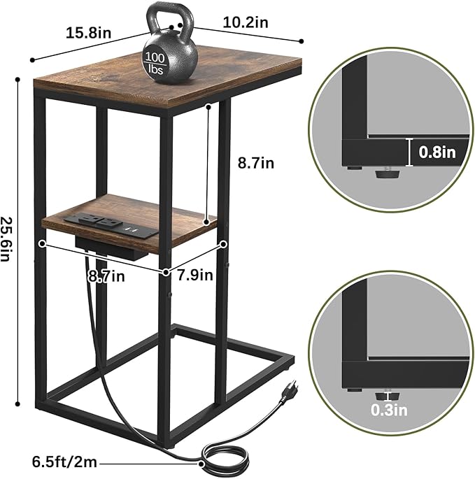 Yoobure LED C Shaped End Table - Image 3