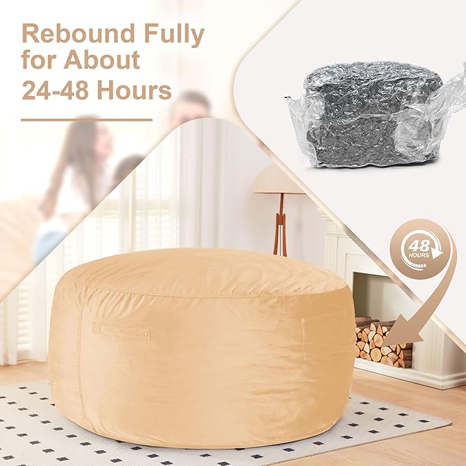 HABUTWAY Bean Bag Chair: Giant 6' Memory Foam Furniture Bean Bag Chair - 6Ft - Image 6