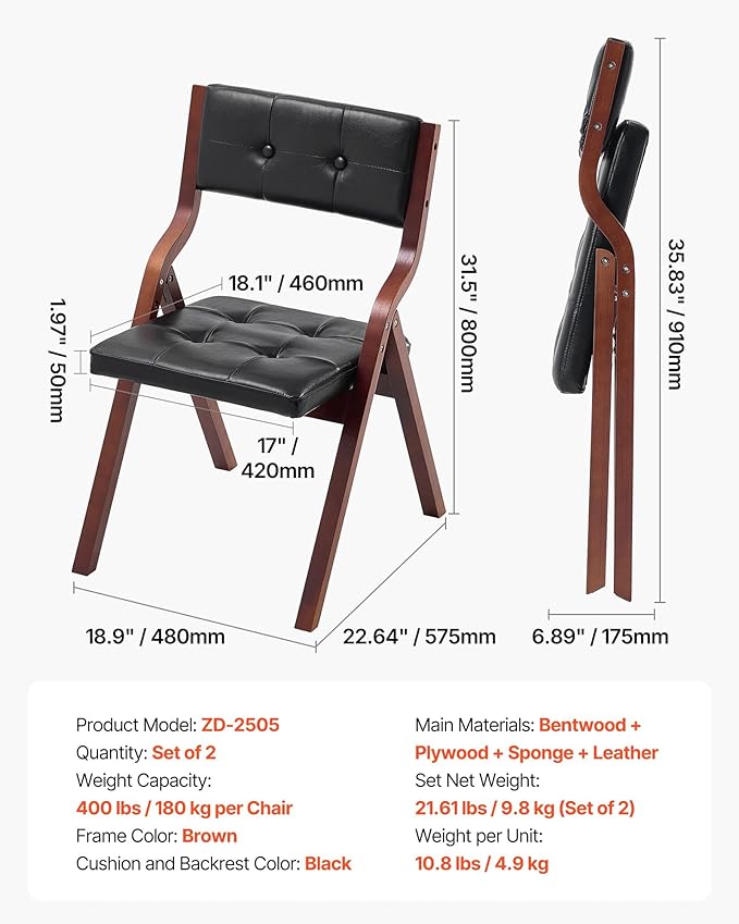 VEVOR Wooden Folding Chairs - Image 7