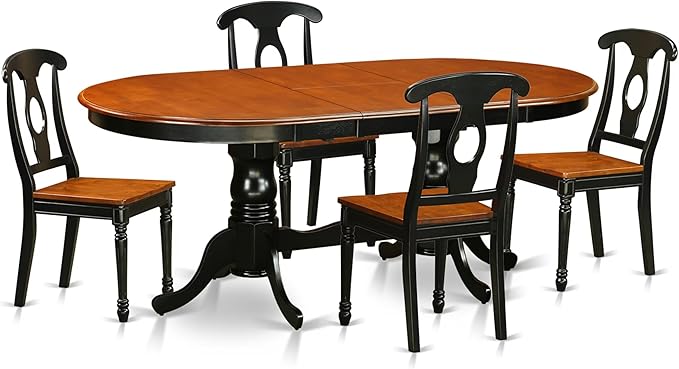 East West Furniture PLKE5-BCH-W 5 Piece Kitchen Table & Chairs Set Includes an by EastWestFurniture