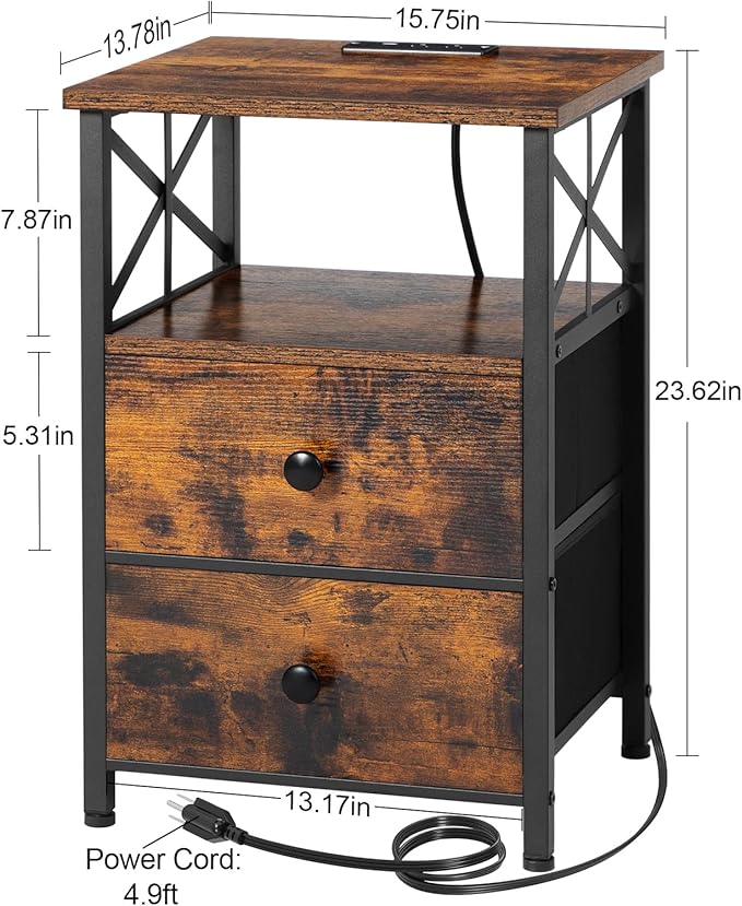 AMHANCIBLE Night Stand Set 2, Nightstand - Image 3