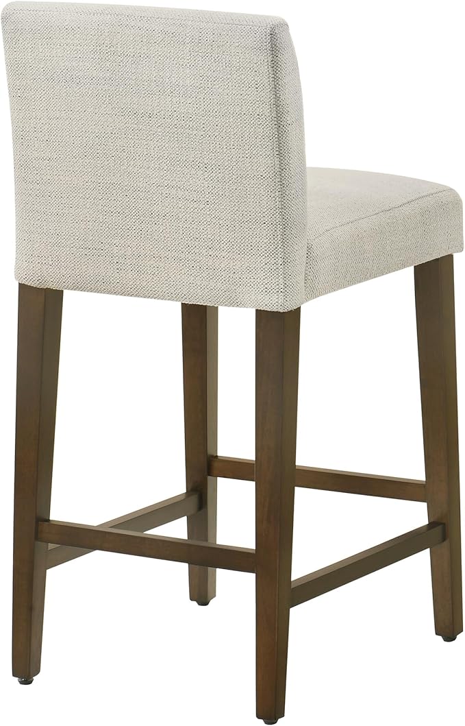 CHITA Counter Height Bar Stools Set of 3, Fabric in Ivory - Image 5