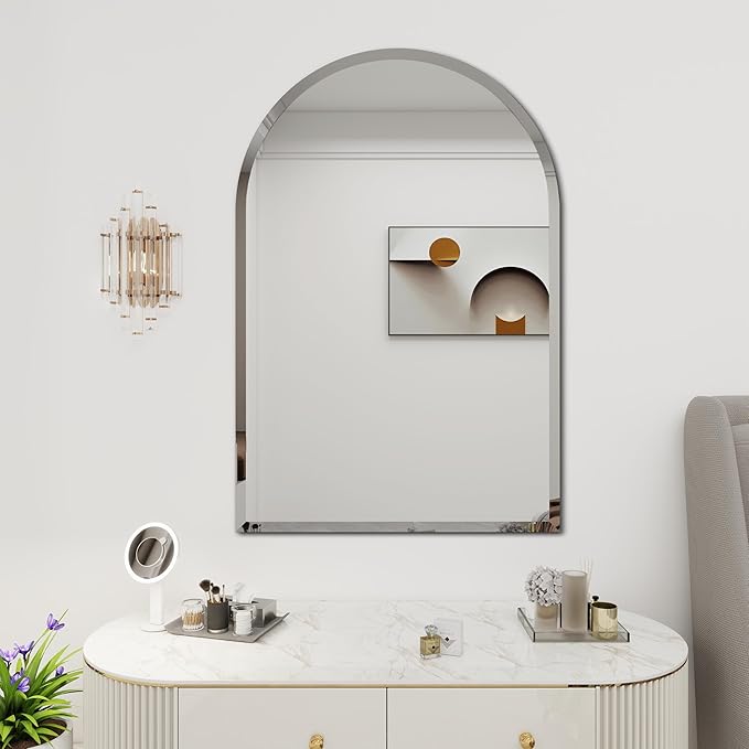 Arched Bathroom Mirror, 36X48 inch Arched Frameless Mirror, Arch Wall - Image 2