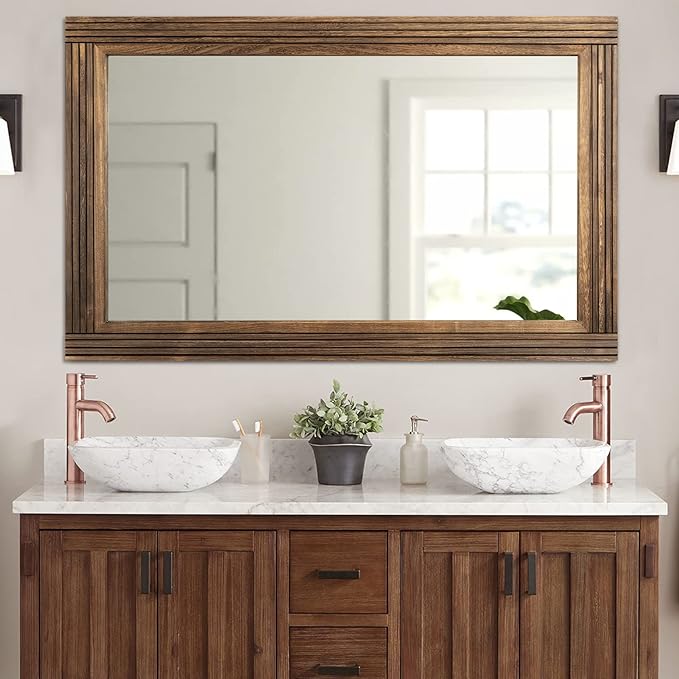 YOSHOOT Hand-Made Wooden Spliced Wall Mirror by YOSHOOT