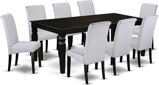 East West Furniture LGBA9-BLK-05 9 Piece Dining Room Furniture Set Includes a by EastWestFurniture