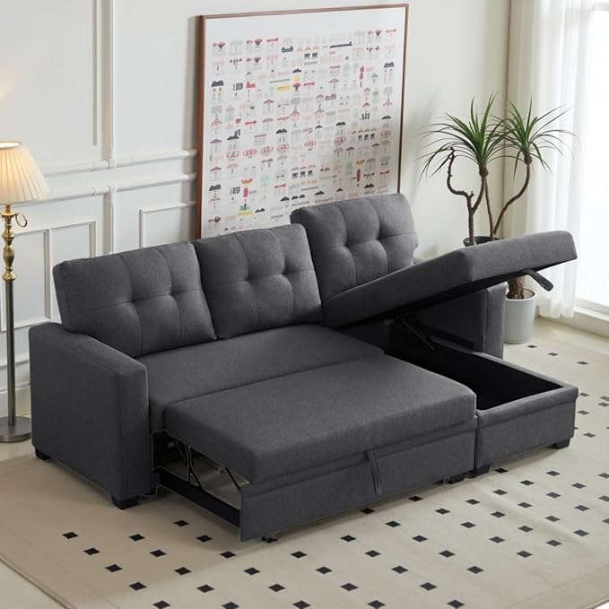 L-Shape Sofa Bed, Pull Out Sleeper Sofa - Image 6
