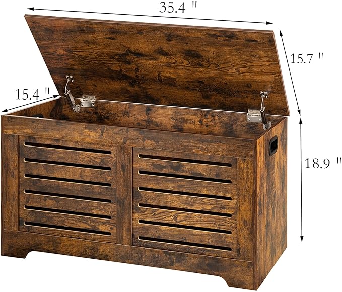DINZI LVJ Storage Chest, Flip-Top Wooden Toy Box - Image 9