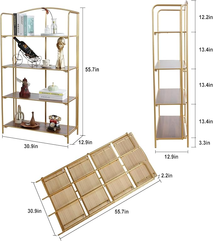 Crofy No Assembly Folding Bookshelf - Image 3