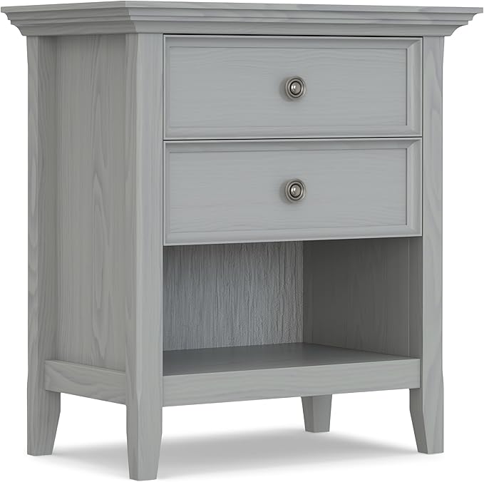 SIMPLIHOME Amherst SOLID WOOD 24 Inch Wide Traditional Bedside Nightstand Table by SimpliHome