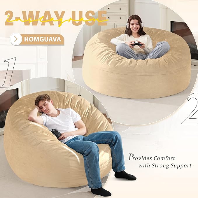 Homguava 5FT Bean Bag Chair Giant BeanBag - Image 6