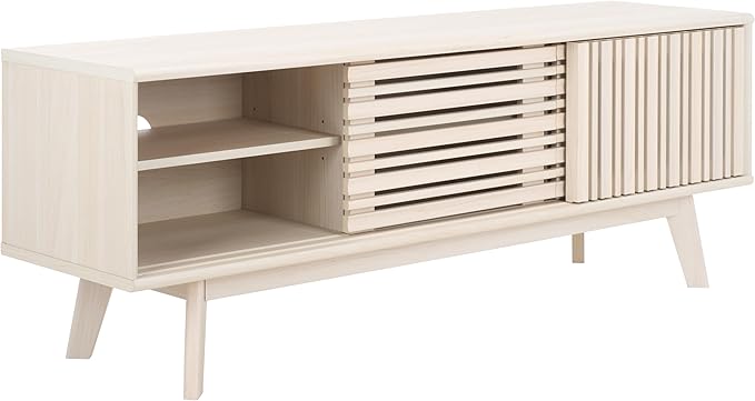 SAFAVIEH ESMA TV Stand for up to 65" Flatscreen – Bleached White, Sliding Doors - Image 8