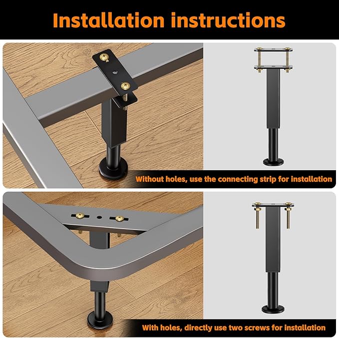 6PCS Adjustable Height Bed Support Legs, 7.3-12 In, Metal Heavy Furniture Legs - Image 5