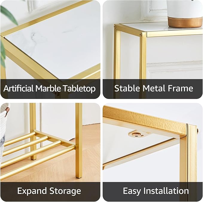 Wimarsbon 29.5" Sofa Tables, Narrow Console Table, 2 Tier Thin Sofa Table - Image 5