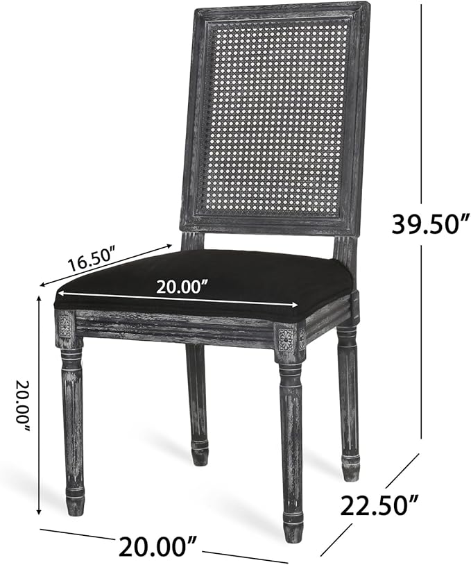 Merax Upholstered Solid Wood Dining Chairs Set of 2, French Country Style - Image 2