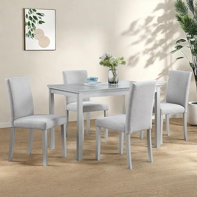 Dining Table Set for 4, 5-Piece Kitchen Table & Chairs Set - Image 7