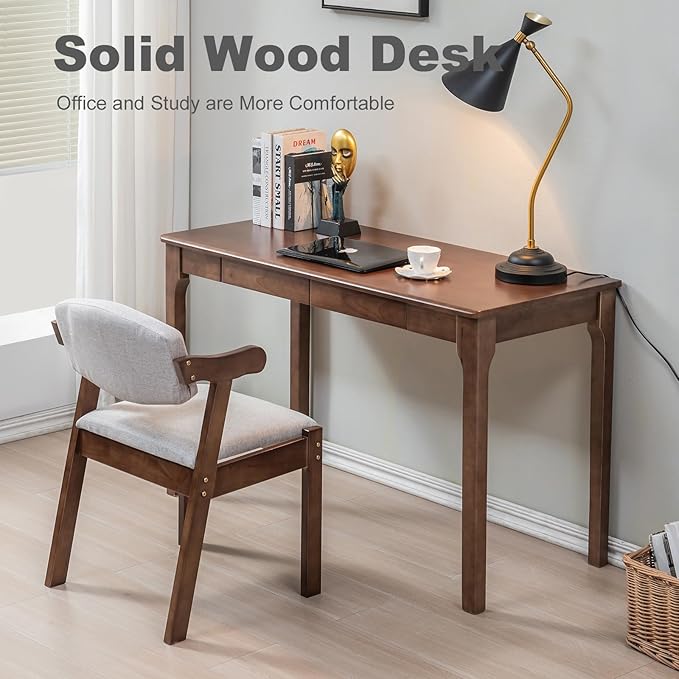 Solid Wood Desk, Gaming Study Home Office Desks - Image 3