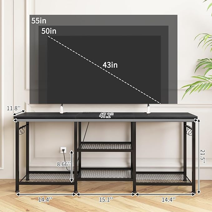 YGEOMER Entertainment Center for 55 inch TVs, TV Stand - Image 2