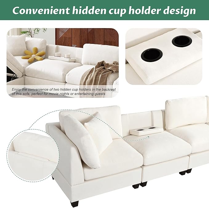 Merax Modern Upholstered Modular Sectional Sofa - Image 5