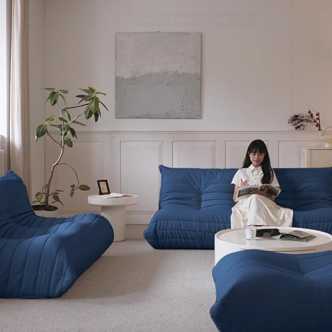 Luxury Sofa Couch Chair, Lazy Floor Seating, Fireside Bean Bag Chair, Ergonomic - Image 8