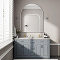 BEAUTYPEAK 36"x48" Arch Bathroom Mirror, Wall Mounted Vanity Metal Frame Mirror by BEAUTYPEAK