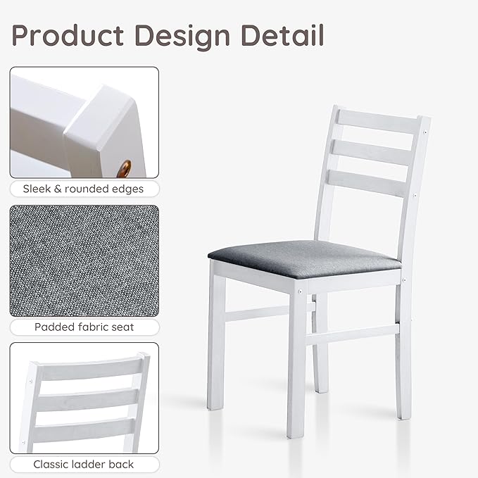 Livinia Seattle Modern Farmhouse Kitchen Dining Room Chair Set of 2, Solid Wood - Image 4
