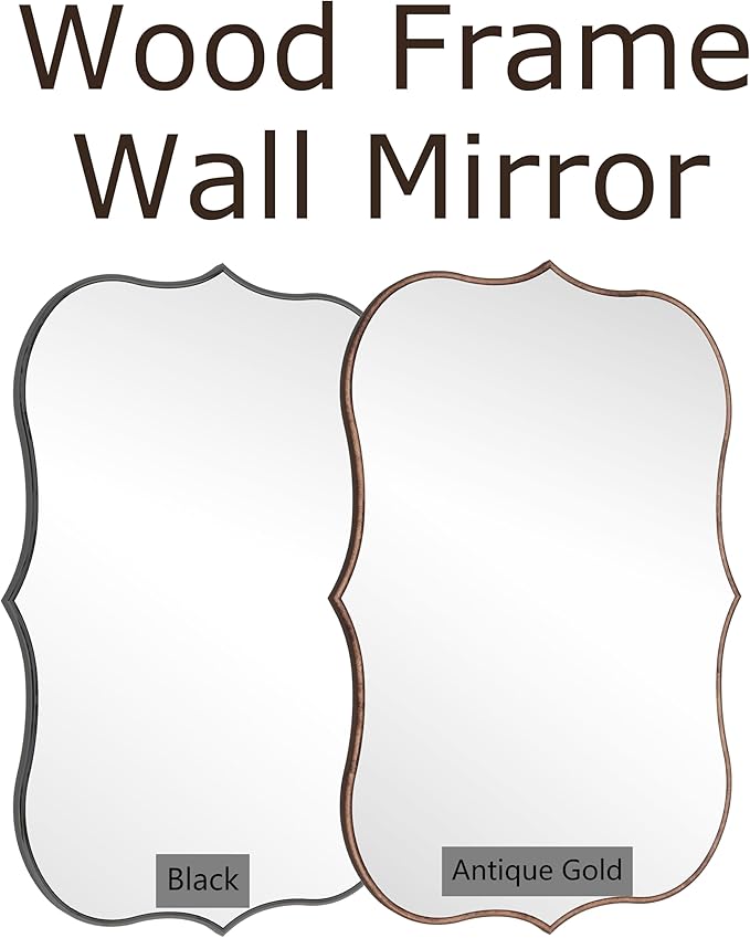 SHYFOY Antique Gold Mirrors for Wall Decor Decorative Wall Mirror Large 25" L x - Image 7