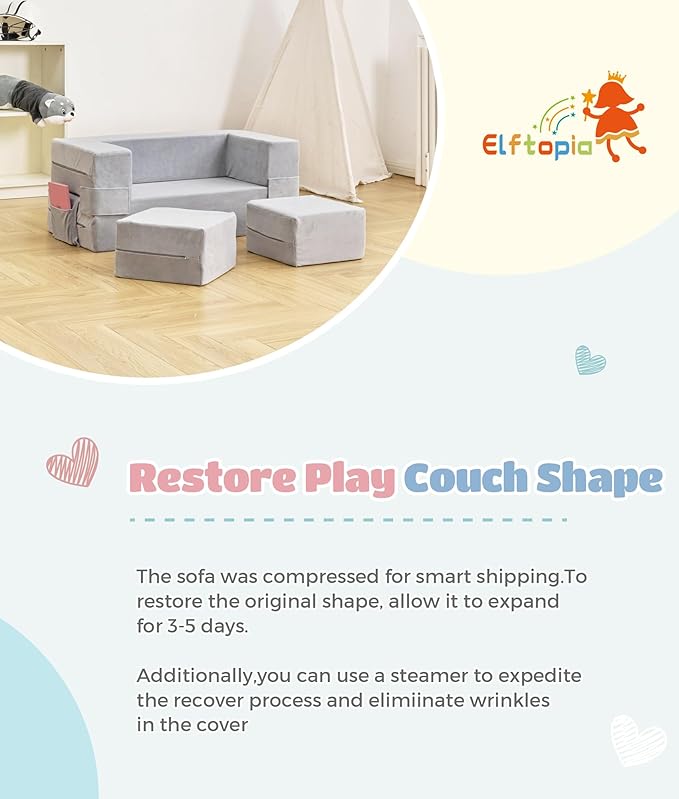 Modular Kids Sofa, Toddler Couch Foam Armchair - Image 7