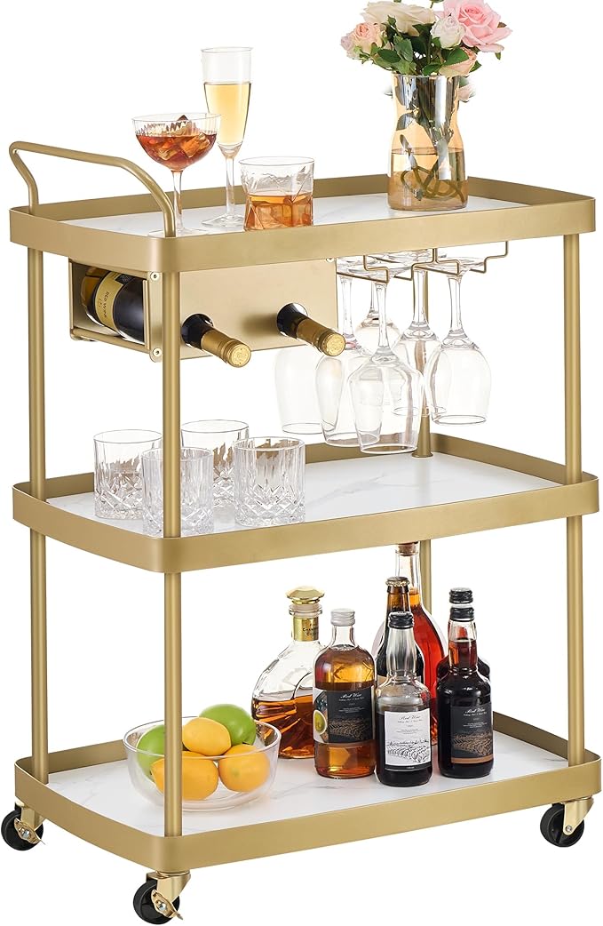 SONGMICS HOME Bar Cart, Home Bar Serving Cart by SONGMICSHOME