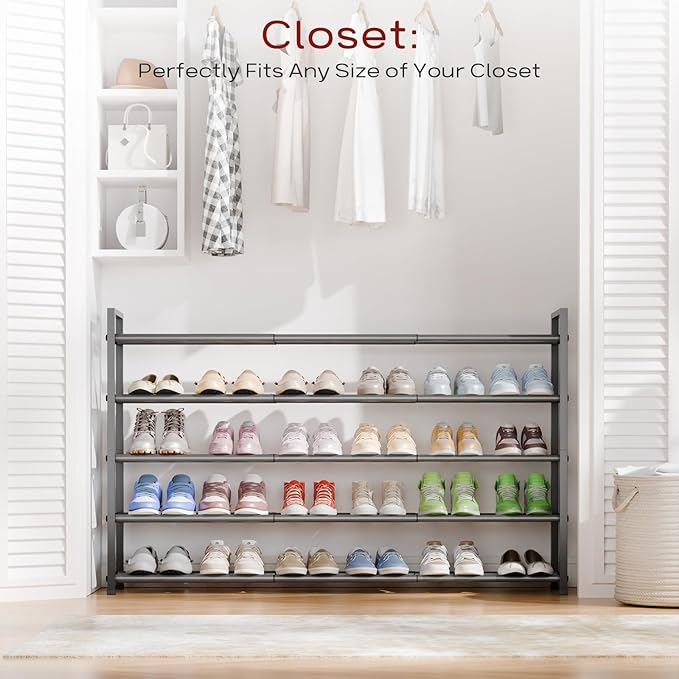 Bumusty 5-Tier Long Expandable Shoe Rack - Image 2