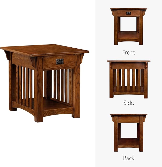 Leick Home Mission Impeccable End Table, Solid Wood Accent Table - Image 6