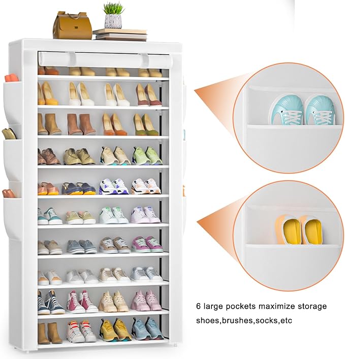 Shoe Rack 10Tier Large Capacity 50-56Pairs Beautiful Tall Shoe Shelf Free - Image 5