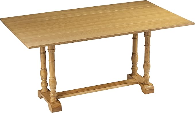 SEI Furniture Edenderry Farmhouse Folding Trestle Console to Dining Table – - Image 3