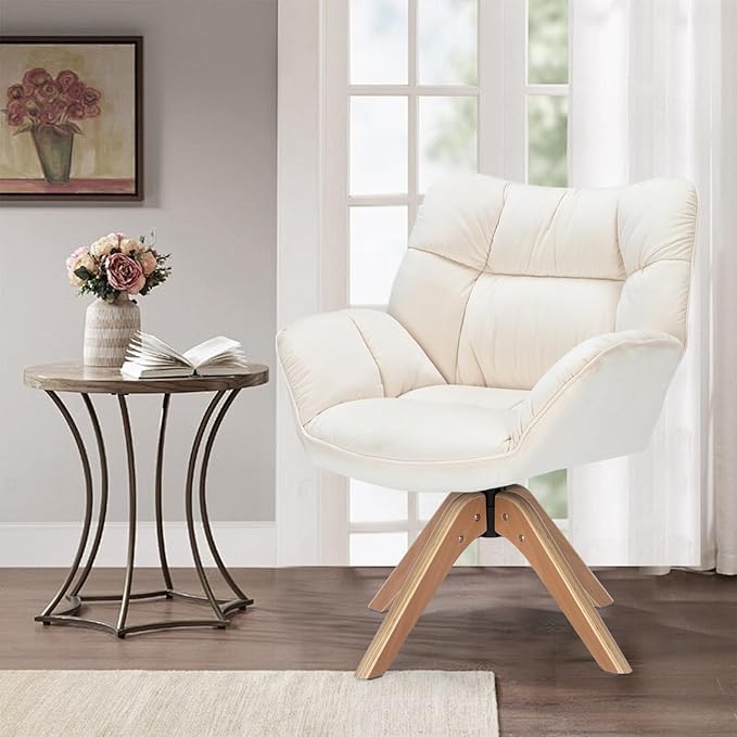 Mid Century Accent Chair, Fabric Desk Chair, Modern Cozy Vanity Chair no - Image 5