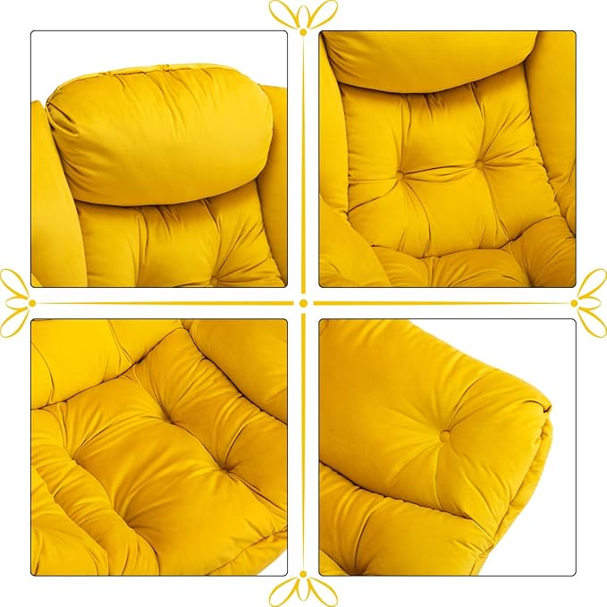 HollyHOME Modern Fabric Large Lazy Chair, Accent Oversized Comfy Reading Chair - Image 4