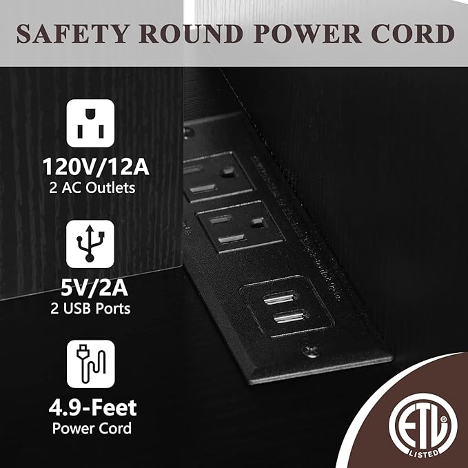 ZGREN End Table with Charging Station, Narrow Side Tables - Image 6