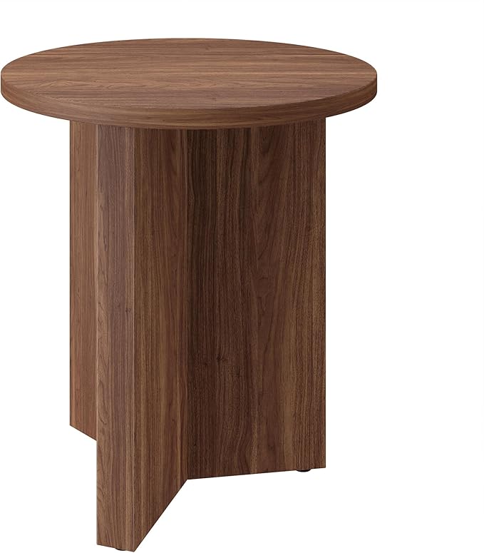 Henn&Hart 20" Wide Round Side Table in Satin Walnut, - Image 8