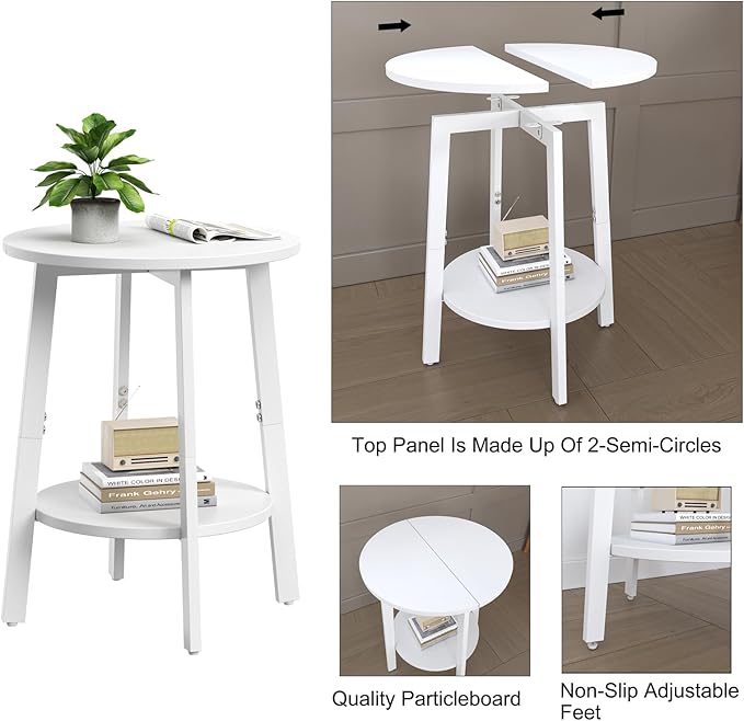 Side Table Set of 2, Small Round End Table - Image 5