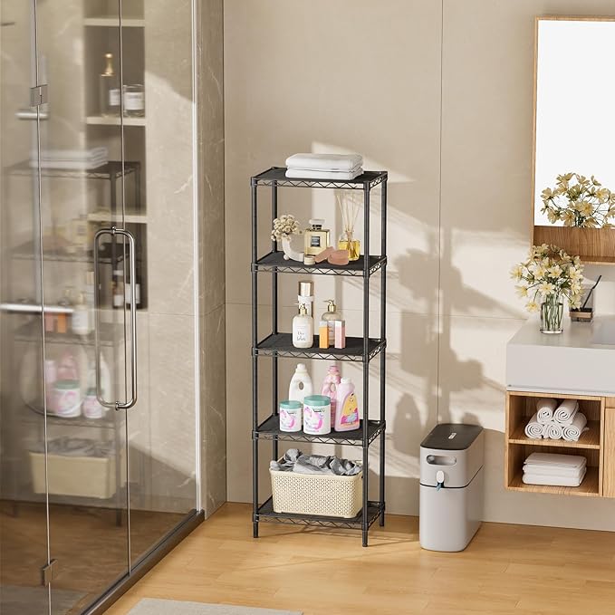 SINGAYE 5 Tier Shelf Wire Shelving Adjustable Storage Shelves Rack Standing - Image 9