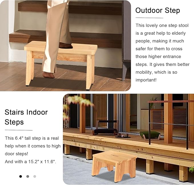 One Step Stool for Adults Seniors, Bed Steps for High Beds, Bedside Support - Image 7