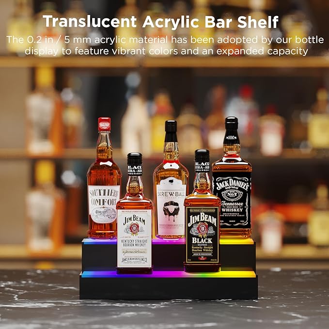 Dethan 2 Tier 15 Inch Liquor Bottle Display Shelf - Image 3
