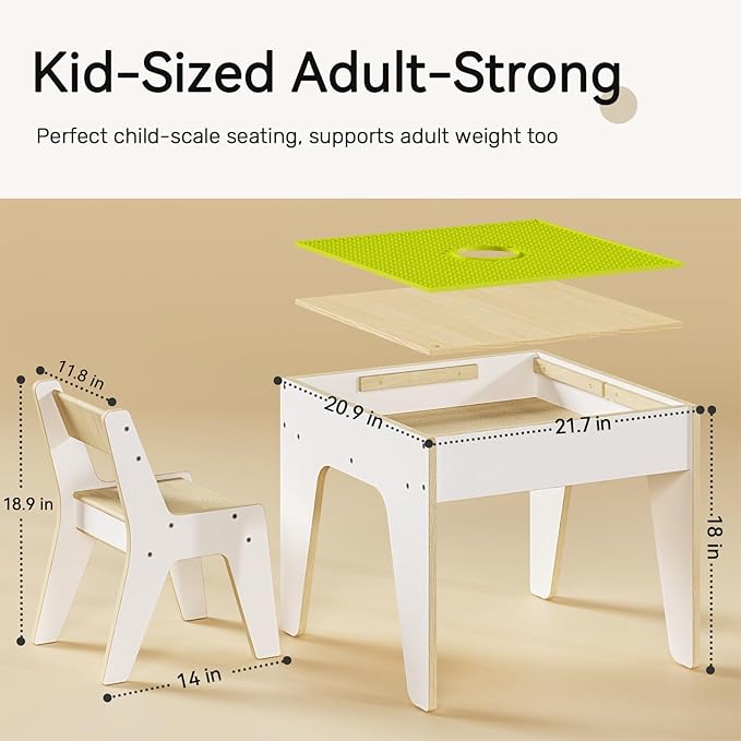 wingyz 4-in-1 Toddler Table and Chairs Set, Kids Play Tables - Image 10