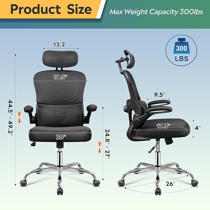 DEVAISE Office Chair, Breathable Black Mesh Elegance - Image 3