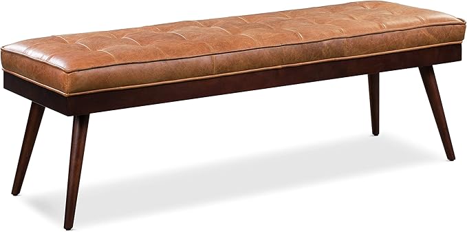POLY & BARK 55" Tufted Leather Bed Bench - Image 7