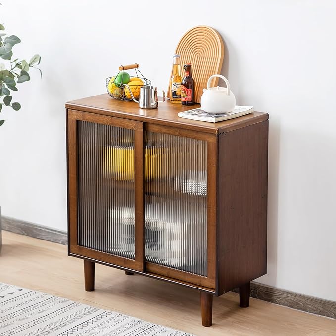 Tiita Bamboo Sideboard Buffet Cabinet, Rattan Kitchen Storage Cabinet, Boho - Image 2