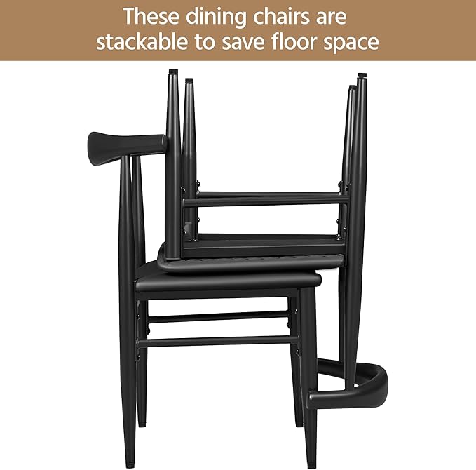 Yaheetech Dining Chairs Set of 2 Mid Century Modern Leather Dining Room Chairs - Image 7