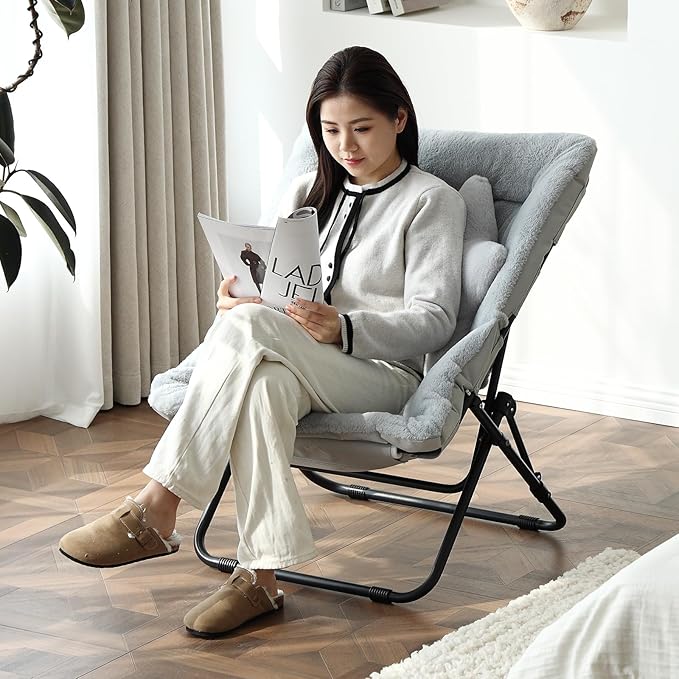 Welnow Comfy Saucer Chair, Oversized Folding Reading Chair - Image 3