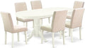 East West Furniture VAAB7-LWH-02 7 Piece Modern Dining Table Set Consist of an by EastWestFurniture